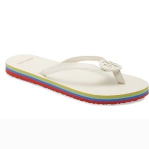 TORY BURCH Minnie Flip Flop Ivory Multi Sz 9m